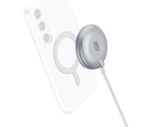 Cellularline mag Qi2 Wireless Charging Pad - Pad de Carga Magnética 15W, Certificado Qi2, Alineación Magnética Precisa, Diseño Soft Touch, Acabados Metalizados, mag Ring y Cable Trenzado 1m Incluido