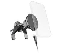 cellularline mag Wireless Charging Holder Soporte para Coche MagSafe con Carga Inalámbrica 7.5 W, Acople Universal, Pad Magnético Integrado, Máxima Estabilidad, Cable USB-C 1m Incluido