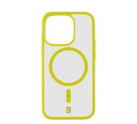 cellularline - Pop mag - iPhone 15 Pro - Funda Transparente con Bordes de Colores Compatible con MagSafe Ecosistema - Bordes Protegidos, Botones y Conectores - Lima