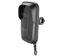 cellularline | Rider Shield - Universal | Soporte para teléfono Inteligente Impermeable para Manillar Redondo para Motocicletas y Bicicletas - Visera Solar - Rotación 360