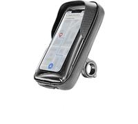 cellularline | Rider Shield - Universal | Soporte para teléfono Inteligente Impermeable para Manillar Redondo para Motocicletas y Bicicletas - Visera Solar - Rotación 360