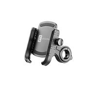 Cellularline | Rider Steel - Universale - Supporto Porta Smartphone in Alluminio da Manubrio Tondo Moto e Bici - Universale per Tutti i Cellulari - Rotazione a 360 - Stabile e Solido