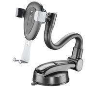 cellularline | Slide Flexy - Universal | Soporte para Smartphone en el Coche con Ventosa y Brazo Flexible para salpicadero o Cristal - Máximo Agarre y Estabilidad Durante la conducción - Negro