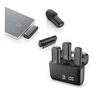 cellularline Talk Pro Micrófono Inalámbrico USB-C para Videollamadas, Vlogs y Contenidos Creativos, con Plug and Play, Reducción de Ruido ENC, Autonomía de 6 Horas, Auriculares de Monitor Incluidos