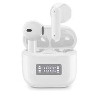 cellularline Tone - Auriculares TWS Bluetooth de cápsula con ENC (Environmental Noise Cancelling), 4 micrófonos, Pantalla LED, Total Play Time 20 Horas, Blanco