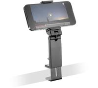 cellularline | Travel Holder | Soporte para Smartphone Compacto de Viaje Universal - Gancho de Pinza - Equipado con Doble articulación con rotación de 360° - Negro