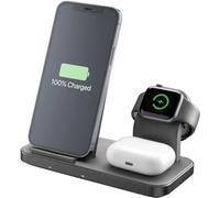 Cellularline | Trio Wireless Charger | Cargador inalámbrico 3 en 1 para Dispositivos Apple: iPhone, Apple Watch, Airpods