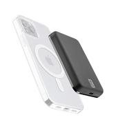 Cellularline | Wireless Power Bank mag 5000 | Cargador portátil Compatible con ecosistema mag Safe - Capacidad 5000mAh - Carga inalámbrica 7.5W - 1xUSB-C 18W - para iPhone 12 y posteriores - Negro