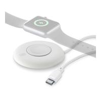 cellularline Wireless Power Base Cargador Inalámbrico para Apple Watch, Carga 5W, Base de Silicona Soft Touch, Cable USB-C 1 m Trenzado, Certificado Made For Watch