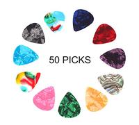 Celluloid Guitar Picks 50 Pcs | 0.46mm & 0.7mm Thickness for Strumming/Chords/Single Notes | Sturdy Plectrums for Acoustic & Electric Guitars (Thickness 0.7mm)