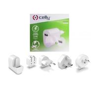 Celly 4 en1 Turbo 2.4a Cargador de Viaje 4 En 1 Conectores USA/Europa/UK/AU