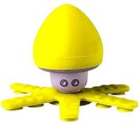 Celly Altavoz Bluetooth Impermeable Squiddy, Altavoz Inalámbrico Soporte con 6 Mini Tentáculos y Ventosas con Agarre Seguro para Ducha Piscina baño y más. Amarillo