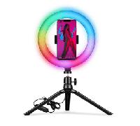 CLICKRINGRGBBK - Trípode CELLY con lámpara de anillo, RGB