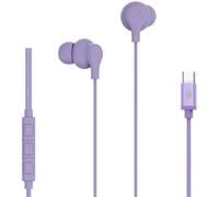 Celly, Auriculares in-Ear con Cable USB-C, con botón de Respuesta, Control de Volumen, micrófono Integrado, Color Morado