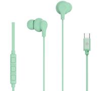 Celly, Auriculares in-Ear con Cable USB-C, con botón de Respuesta, Control de Volumen, micrófono Integrado, Color Verde