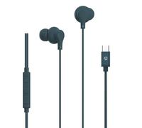 Celly, Auriculares in-Ear con Cable USB-C, con botón de Respuesta, Control de Volumen, micrófono Integrado, Color Azul