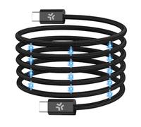 Celly Cable Magnético USB-C a USB-C 2 m - Carga Rápida 60W y Sincronización de Datos, Trenzado Antienredos, Negro