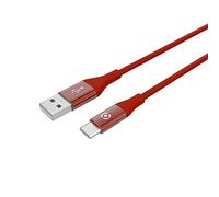 Celly Cable USB A USB-C Silicona 1M Rojo