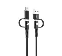 Celly Cable USB a USB-C y Lightning USBC4IN1BK Negro 2 m