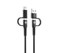 Celly cable usb a usb-c y lightning usbc4in1bk negro 2 m