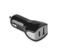 CELLY CARGADOR COCHE USB 1A Y TIPO C 3A NEGRO CCTYPECUSBBK