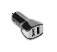 Celly CC2USBTURBOBK cargador de dispositivo móvil Smartphone, Tableta Negro, Gris USB Auto