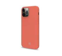 Celly Funda Naranja para iPhone 12 Pro MAX, Carcasa Protectora de Tacto Suave y Silicona TPU, Antideslizante Antigolpes y Antiarañazos