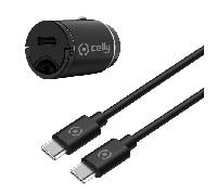 Cargador de Coche USB-C Celly CCMINITYPEC Negro
