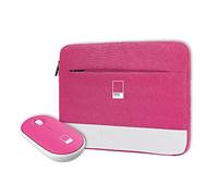 Funda para portátil Pantone 15.6" con ratón inalámbrico, acolchada, rosa, USB, universal