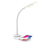 Celly Lámpara Led de Escritorio con Carga Inalámbrica, Lámpara de Mesa Flexible con 3 Tonos de luz con Estación de Carga, Blanco WLLIGHTMINIWH