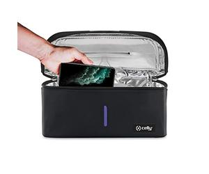 Celly Máquina Esterilizadora Portátil de Rayos UV Universal (Certificaciones), Bolsa Desinfectante con Rayos UV-C para Smartphones y Accesorios, Tablets de hasta 8", Relojes, Mascarillas, Guantes.