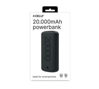 Celly PBE20000EVOBK batería externa Litio 20000 mAh Negro