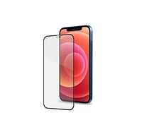 Celly Protector de Pantalla 2D para iPhone 12 Mini, Vidrio Cristal Templado Dureza 9H Antihuellas y Antiarañazos, Borde Negro