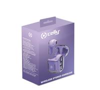 Celly - SHEER Auriculares True Wireless Stereo (TWS) Dentro de oído Llamadas/Música Transparente, Violeta