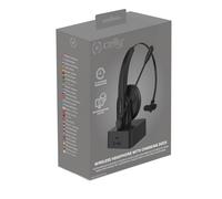 Celly - SWHEADSETMONO Auriculares Inalámbrico Diadema Oficina/Centro de llamadas Bluetooth Base de carga Negro