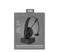 Celly - SWHEADSETMONO Auriculares Inalámbrico Diadema Oficina/Centro de llamadas Bluetooth Base de carga Negro