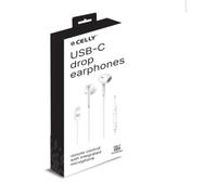 Celly - UP1300TYPECWH auricular y casco Auriculares Alámbrico Dentro de oído Llamadas/Música USB Tipo C Blanco