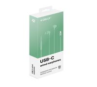 Celly - UP1600TYPECGN auricular y casco Auriculares Alámbrico Dentro de oído Llamadas/Música USB Tipo C Verde