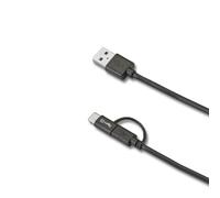 Celly usbcmicro cable usb usb a usb c/micro-usb b negro