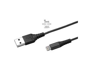 Celly USBLIGHTNYLBK - Cable USB con Conector Lightning, 100 cm, Color Negro 100