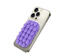 Celly, Ventosa rectangular para teléfono con 22 ventosas de silicona, soporte para teléfono móvil, versátil, color morado, 9 x 6 cm