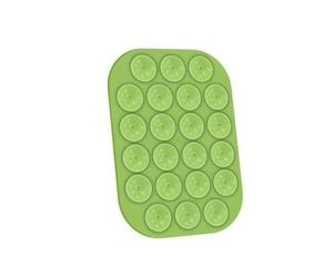 Celly, Ventosa rectangular para teléfono con 22 ventosas de silicona, soporte para teléfono móvil, versátil, color verde, 9 x 6 cm
