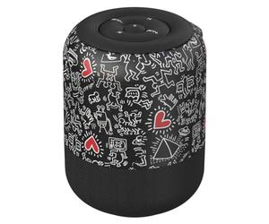 Celly x Keith Haring Speaker Bluetooth Potente 5 W, Caja estéreo Bluetooth autoportante con diseño icónico, Altavoz Bluetooth portátil con conexión WiFi, Carga USB-C, Control Remoto