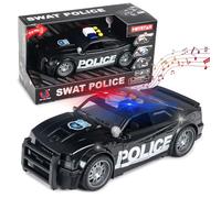 CELMAN Coche de policía con Sirena y luz Intermitente City Defender, Escala 1:16, Coche de Juguete Grande para niños 3 4 5 6 7 8 años