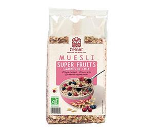 CELNAT - Superfruta orgánica y Muesli de Chía, 1,125 kg (3 x 375 g) Fabricado en Francia