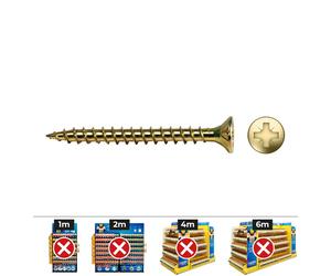 Celo 9b420vlox Caja 1000 Tornillo Madera Vlox Rosca Completa Avellanado Bicromatado Ø4 x 20 mm