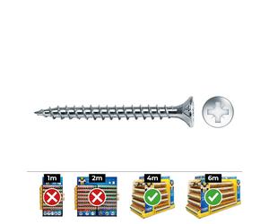 Celo Din vloxp Caja 500 unid. Tornillo Madera Avellanado Pozi Ø5x40mm Zincado+Lubr. Celo
