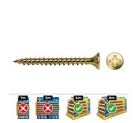 Celo DIN VLOXP Tornillo para Madera Avellanado Bicromatado+Lubr. Ø 6 x 60 mm - Caja 200 Unidades