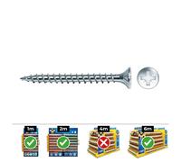 Celo Tornillo Madera Avellanado Pozi, 4.5x25mm, Zincado + Lubricado, Ref. Vlox, Caja 500 Unidades