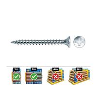 Celo Tornillo Madera Avellanado Vlox Ø4,5x45 mm Zincado para Madera, Aglomerado y Tacos - Caja 200 Unidades con Cabeza Pozi